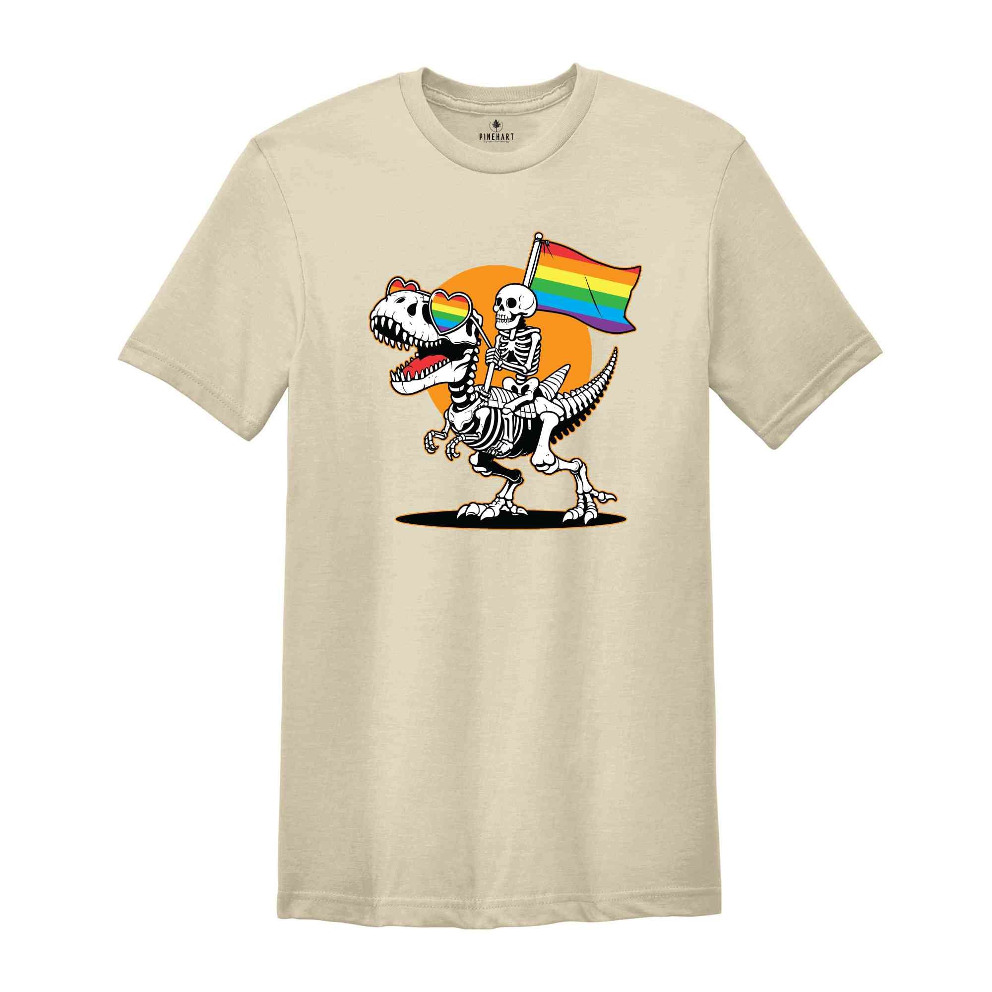 LGBTQ T-Rex Shirt, Funny LGBT Shirt, Love Is Love Shirt, Trans Pride Shirt, LGBTQ Pride Shirt, Pride Ally Shirt, Pride Shirt, Queer Shirt