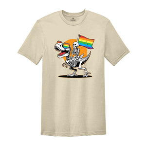 LGBTQ T-Rex Shirt, Funny LGBT Shirt, Love Is Love Shirt, Trans Pride Shirt, LGBTQ Pride Shirt, Pride Ally Shirt, Pride Shirt, Queer Shirt