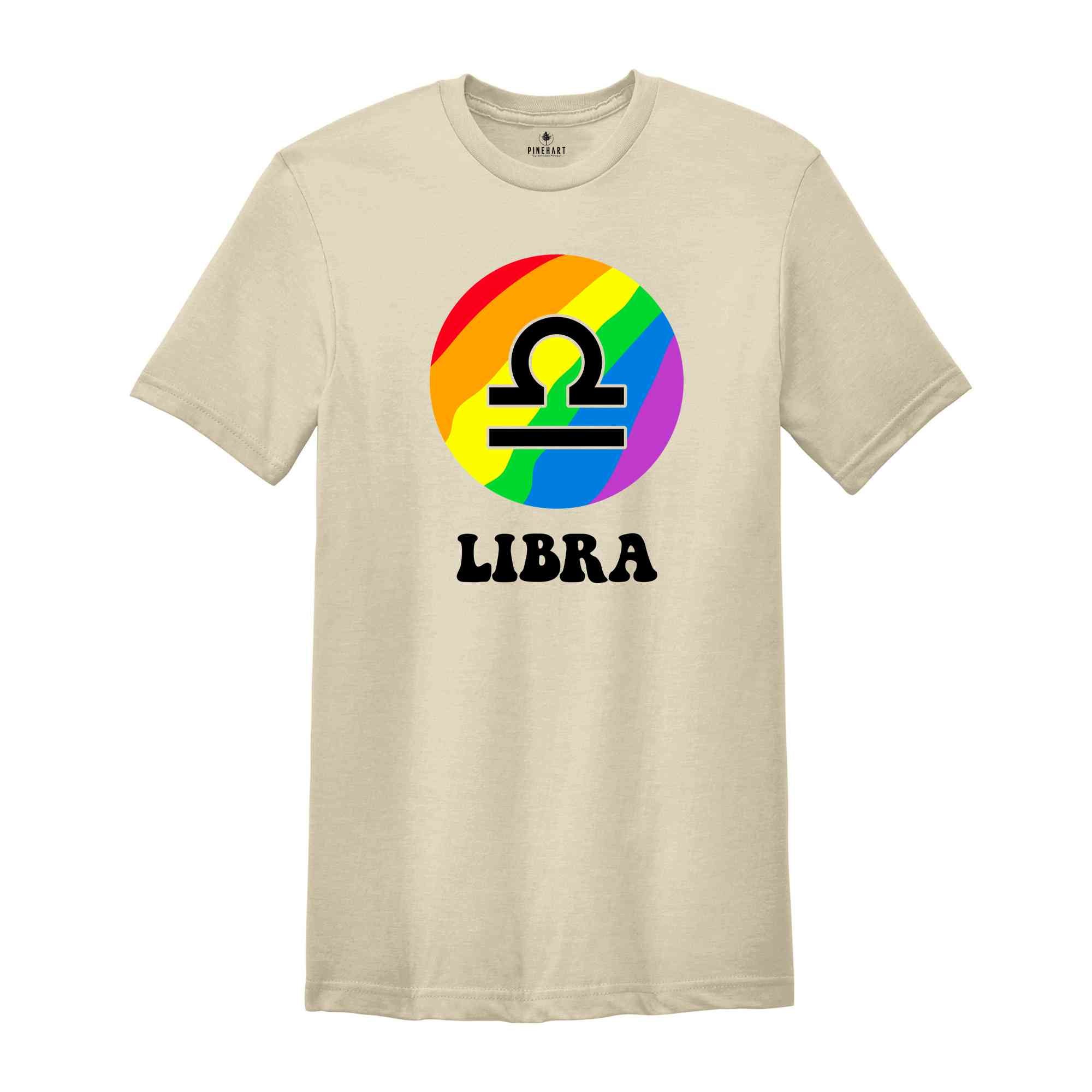 Libra LGBT Shirt, Zodiac Sign Shirt, Libra Birthday Shirt, LGBTQ Pride Shirt, Pride Month Shirt, Rainbow Shirt, Zodiac Tshirt