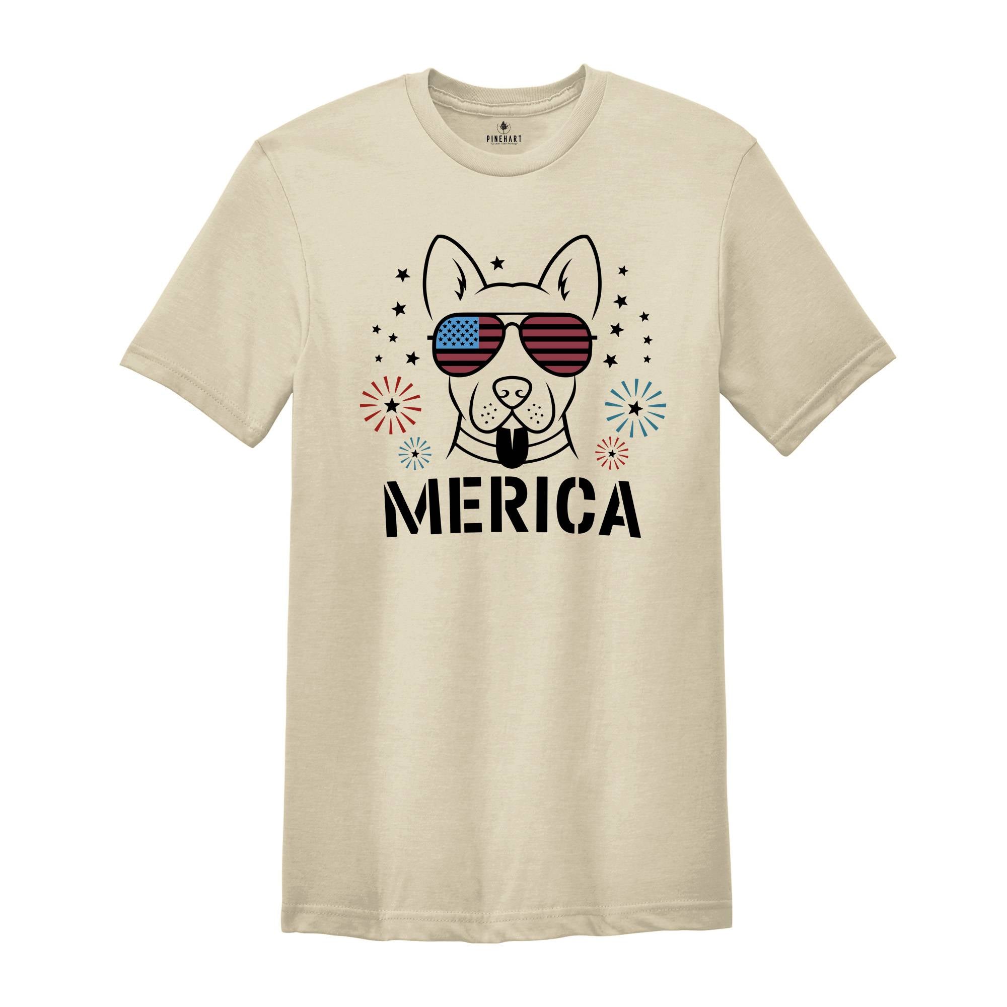 Merica Shirt, American Flag Shirt, Country Shirt, Election 2024 Shirt, Trump 2024 Shirt, American Shirt. Cute Dog Shirt