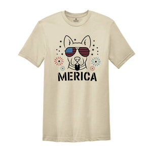 Merica Shirt, American Flag Shirt, Country Shirt, Election 2024 Shirt, Trump 2024 Shirt, American Shirt. Cute Dog Shirt