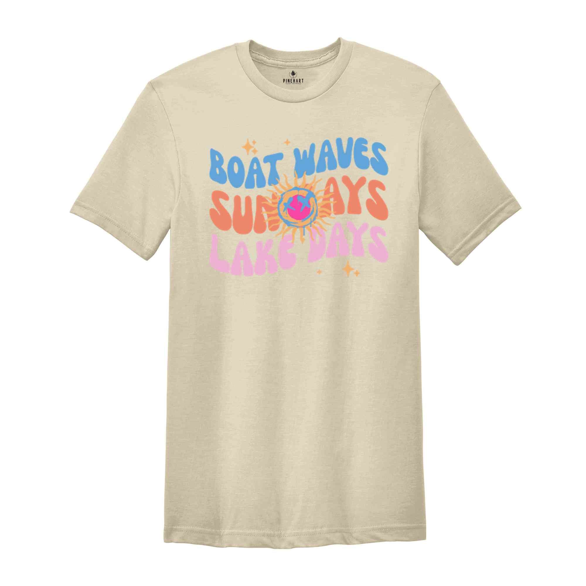 Boat Waves Sun Rays Lake Days Shirt, Summer Vibes Shirt, Beach Waves Shirt, Retro Summer Beach Shirt, Boating Shirt