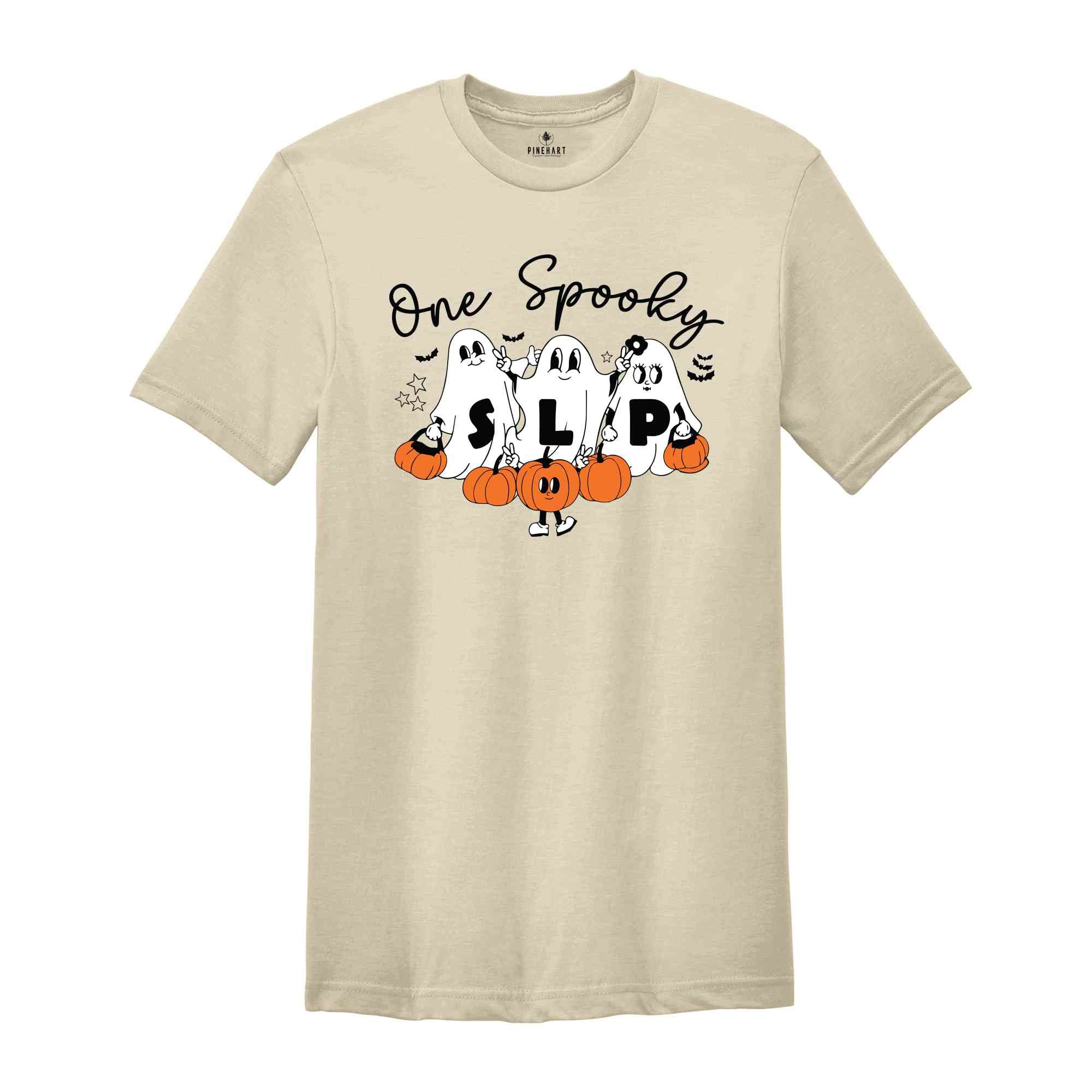 One Spooky SLP T-Shirt, Speech Therapy Halloween Shirt Halloween Speech Therapist T-Shirt, Spooky SLP Gifts