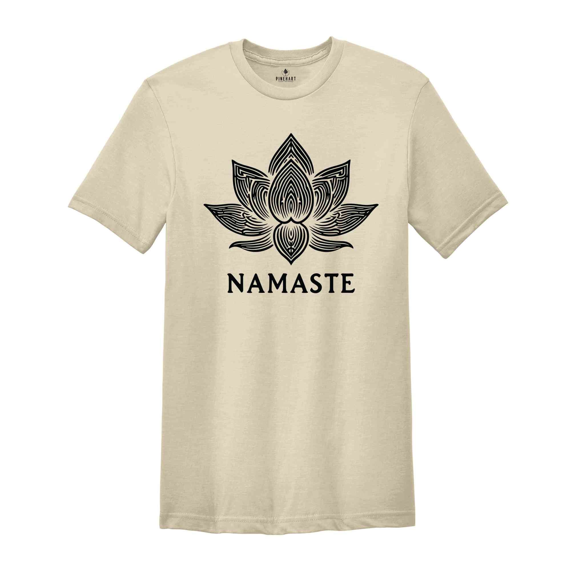 Namaste Lotus T-Shirt, Yoga Shirt, Lotus Shirt, Meditation Shirt, Workout T-Shirt, Yoga Lover Gift, Woman Yoga Apparel