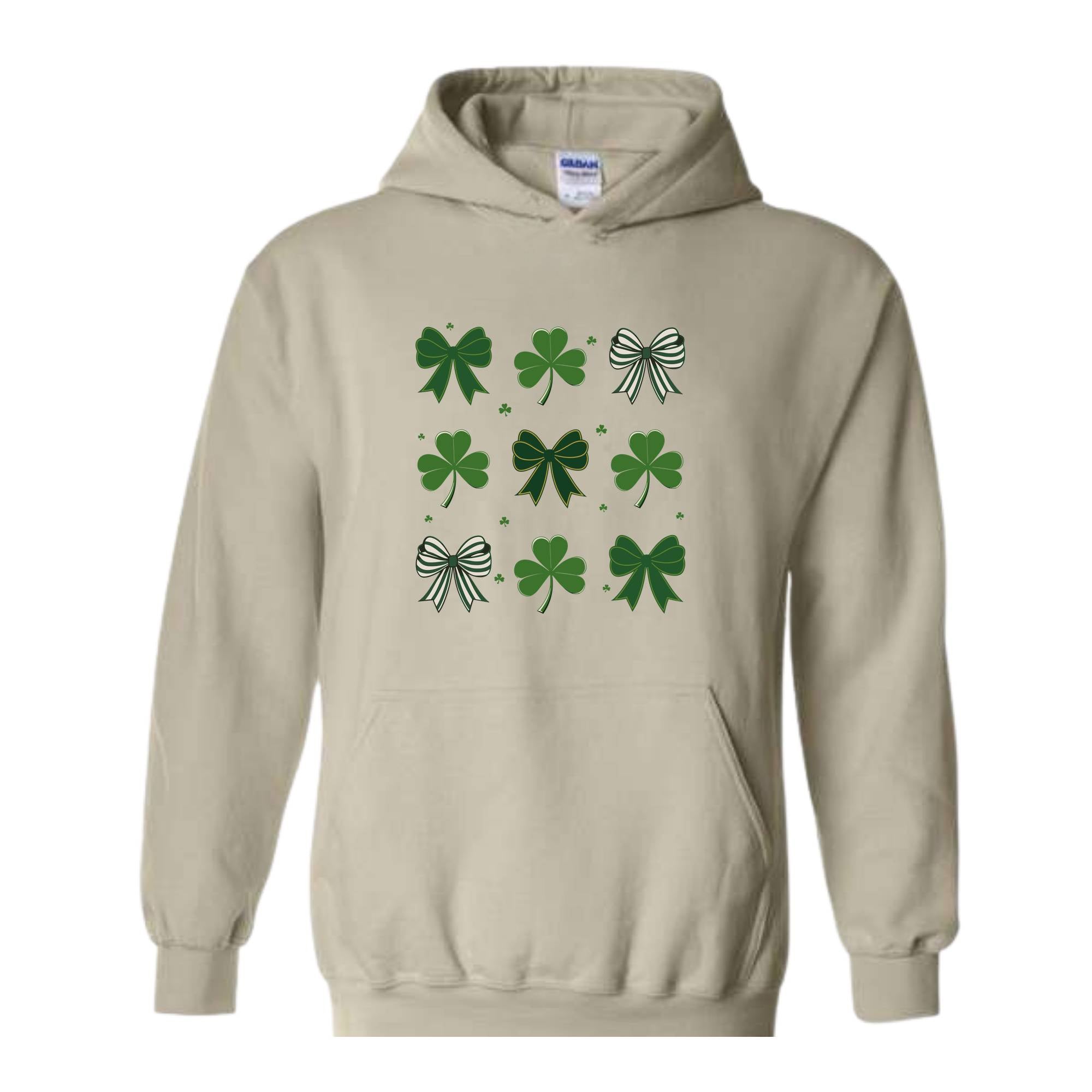 St Patrick's Day Bow Sweatshirt, St Patrick's Day Hoodie, Lucky Shamrock Hoodie, St Patricks Gift, St Patty's Hoodie, Irish Bow Hoodie