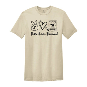 Peace Love Ultrasound T-Shirt, Cute Ultrasound Technologist Shirt, Funny Ultrasound Tech, Radiology Department Tee, Cute Sonographer