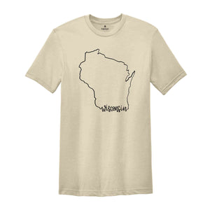 Wisconsin State Shirts, Wisconsin State Map Shirt, Wisconsin Travel Gifts, Wisconsin Clothing, Wisconsin Sweatshirt, Wisconsin Apparel