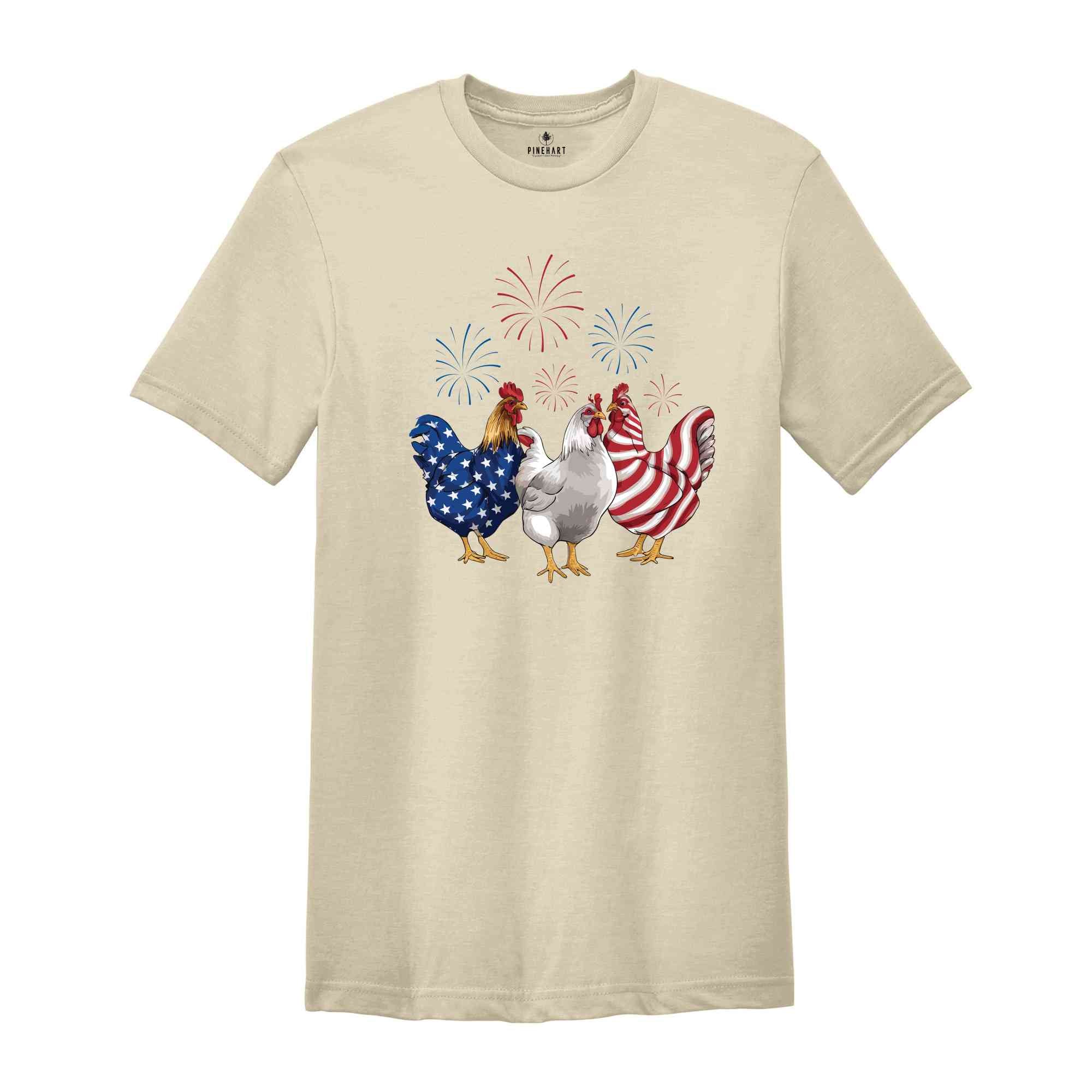 Fourth of July Americana Rooster Shirt, Independence Day Tee, American Pride Shirt, Patriotic Chicken Tee, Americana Rooster Shirt