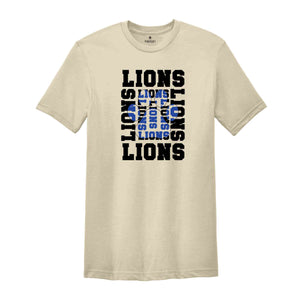 Stacked Lions Paw, Lions Mascot Shirt, Lions Lover Shirt, Lions Cheer Tee, School Spirit Shirt, Lions School Team Shirt,