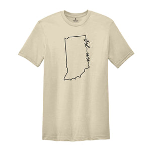 Indiana State Shirt, The USA State Shirt, Indiana USA Shirt, Indiana Map Outline Shirt, US Outline Shirt, United States Shirt