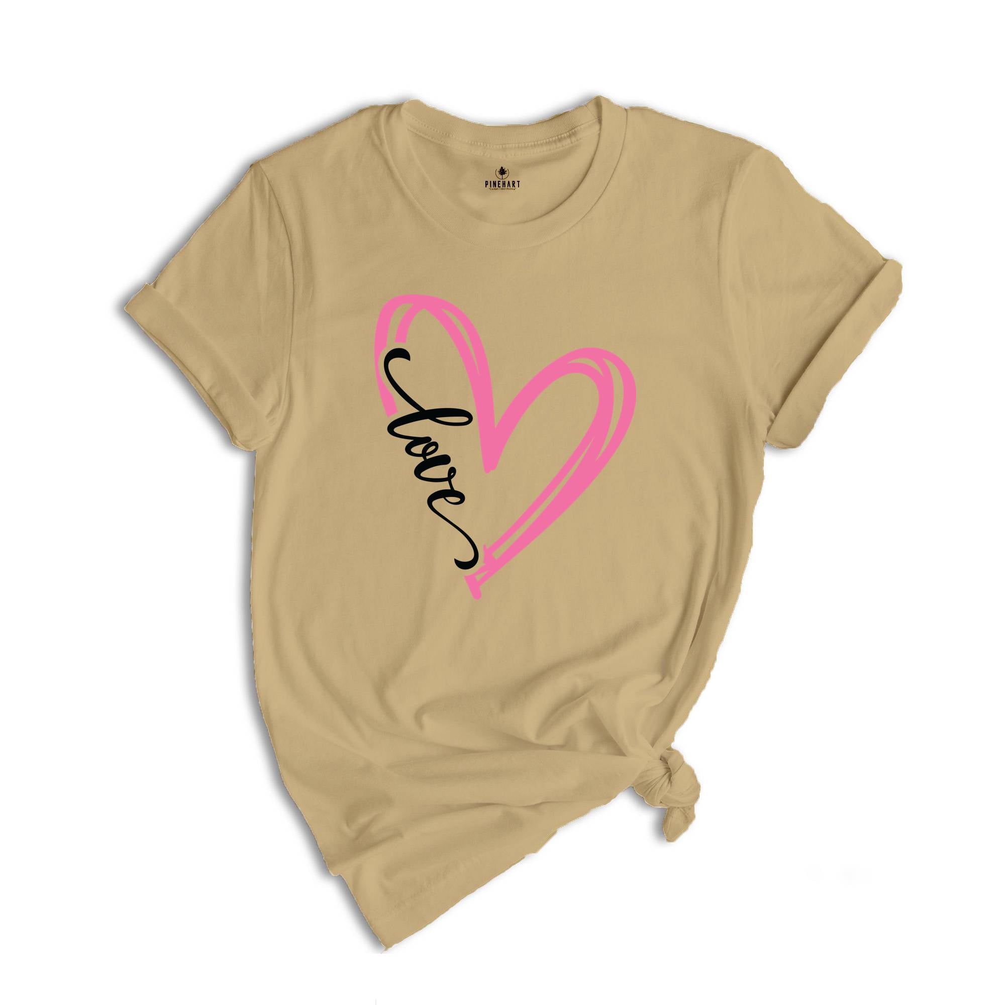 Love Shirt, Heart Shirt, Valentine's Day Shirt, Pink Heart Shirt, Valentine's Day Gift, Couple Shirt, Couple Love Shirt, Valentines Shirt