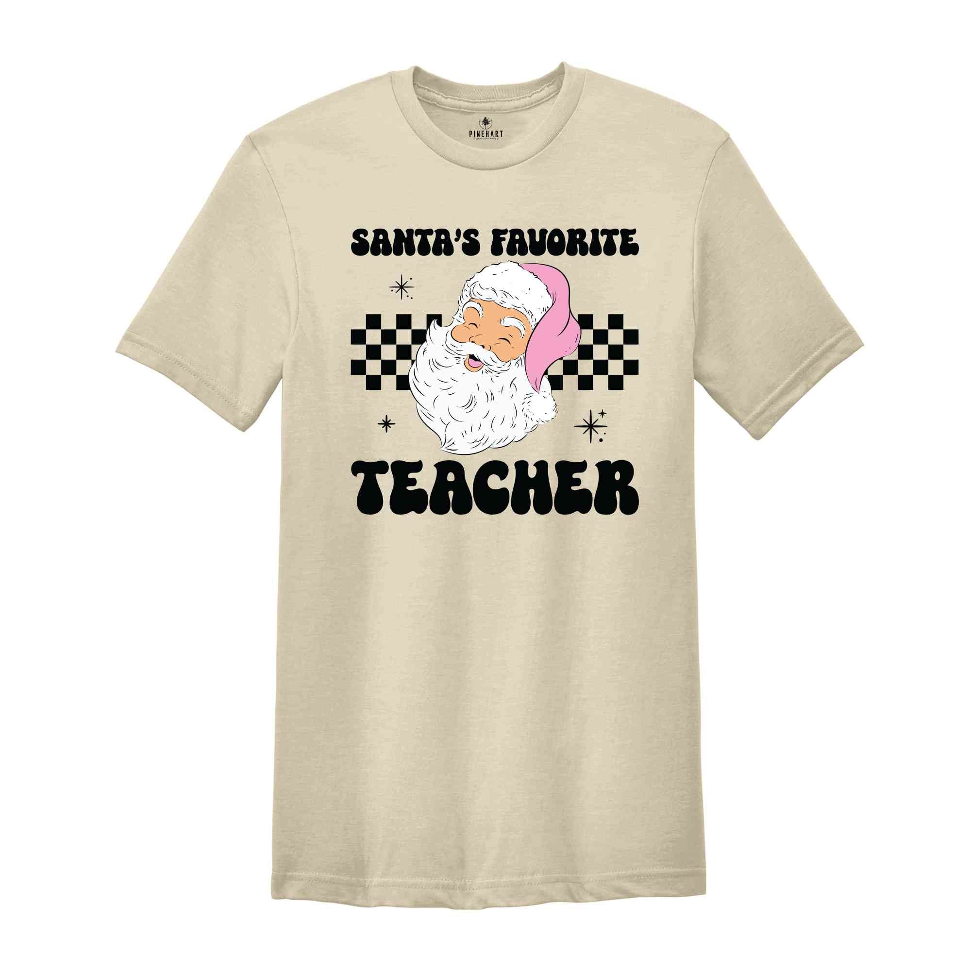 Santa's Favorite Teacher Shirt, Teacher Christmas Shirt, Funny Christmas Teacher Shirt, Christmas Gifts For Teacher