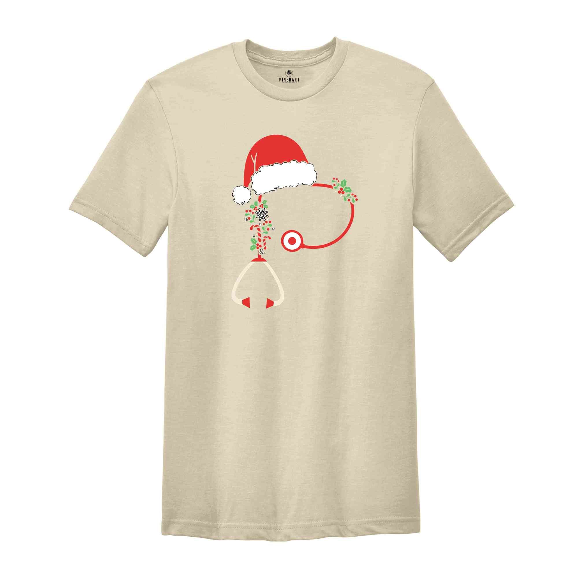 Christmas Stethoscope Shirt, Nursing T-Shirt, Cute Christmas Tee, Christmas Doctor Gift, Nurse Christmas Shirt, Holiday Gift