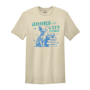 Books And Cats Shirt, Cute Cat Shirt, Mental Health Shirt, Cat Mom Shirt, Librarian Shirt, Cat Lover Shirt, Cat Shirt, Bookish Shirt