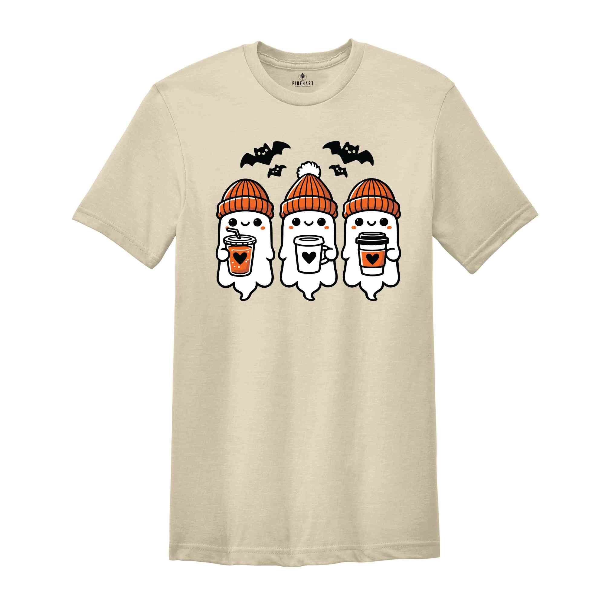 Halloween Coffee Ghosts Shirt, Cute Ghost Shirt, Coffee Halloween Shirt, Cute Fall Shirt, Spooky Season Shirt, Halloween Shirt, Spooky Shirt