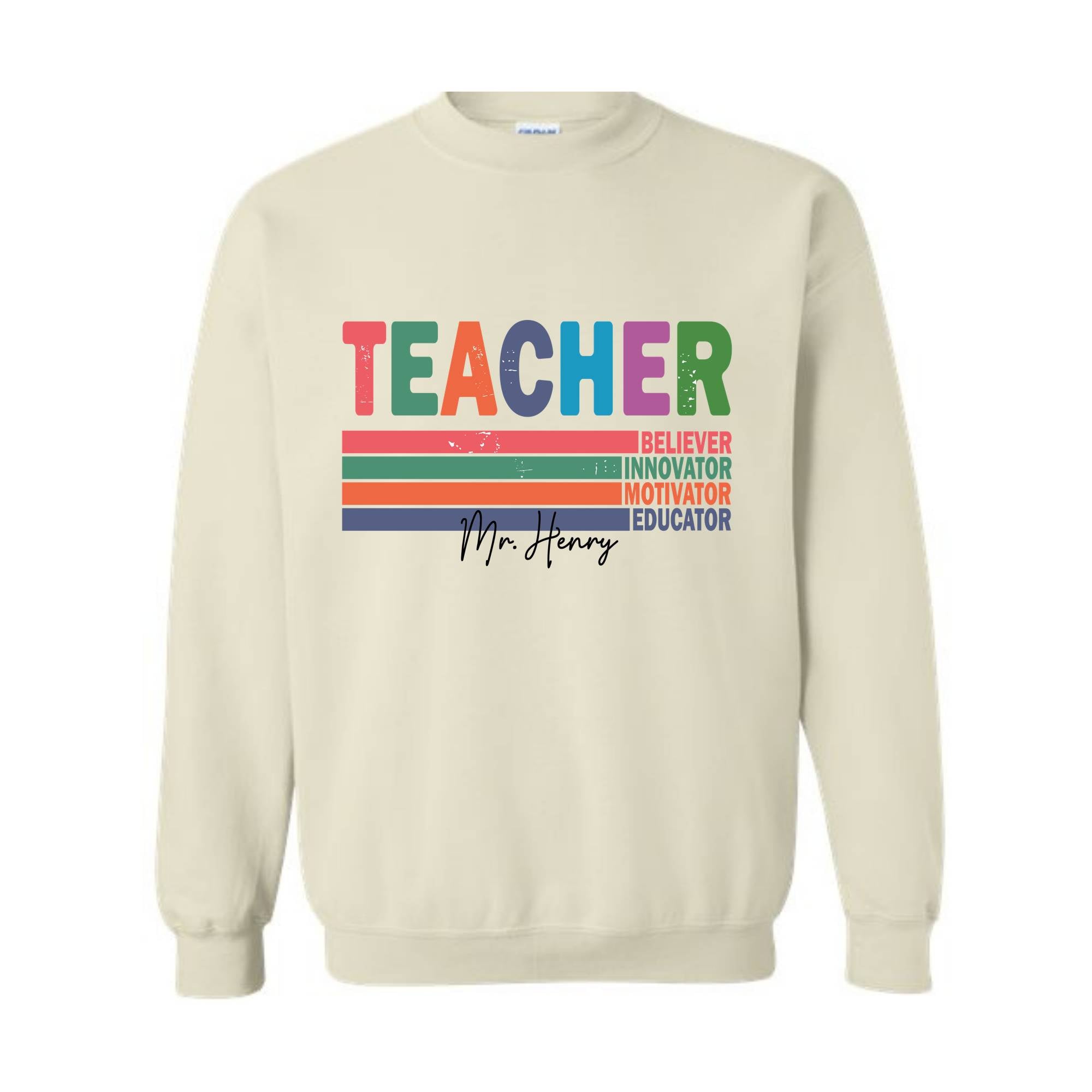 Custom Name Teacher Sweatshirt, Motivational Teacher Hoodie, Teacher Graduation Gift, Teacher Retirement Gift, Teacher Birthday Sweatshirt