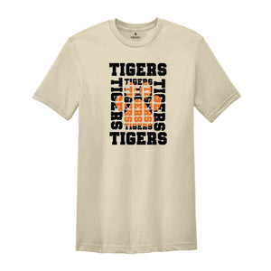 Stacked Tigers Paw, Tigers Mascot Shirt, Tigers Lover Shirt, Tigers Cheer Tee, School Spirit Shirt, Tigers School Team Shirt,