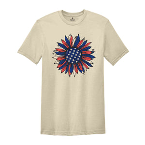 American Sunflower Shirt, 4th Of July Shirt, USA Shirt, Patriotic Shirt, Independence Day Shirt, Red White And Blue, Fourth Of July