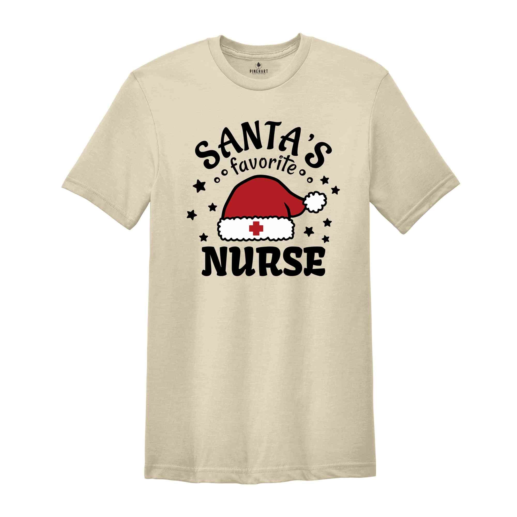 Santa's Favorite Nurse Shirt, Nurse Christmas Tee, Nurse Life Shirt, Christmas Nurse,Christmas Xmas Nurse Tshirt