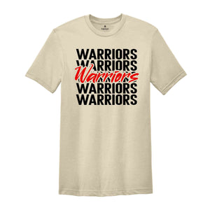 Team Mascot T-Shirt, Warriors Team Shirt, Warriors Football Tee, Warriors Fan Gift, Warriors School Shirt, Warriors School Spirit