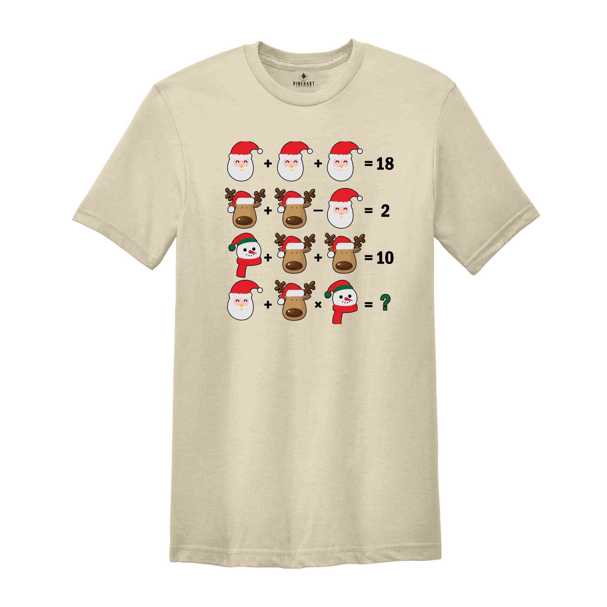 Christmas Themed Math Problem Shirt, Funny Math Shirt, Gift for Math Teacher, Christmas Math Shirt, Math Lover Shirt