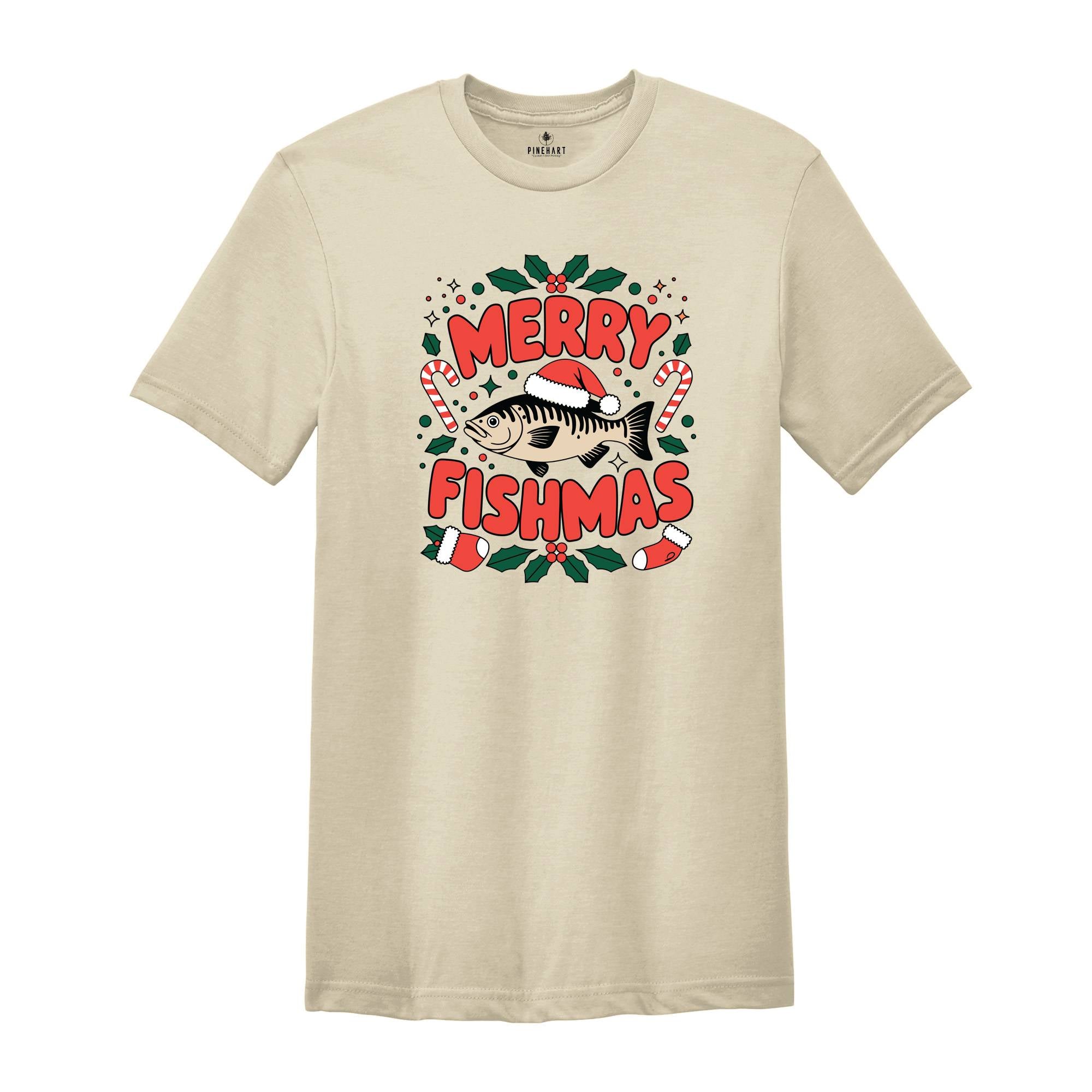 Merry Fishmas Shirt, Fish Christmas Shirt, Fishing Lover Shirt, Christmas Gift, Fisher Christmas Shirt, Dad Christmas Shirt, Fishing Shirt