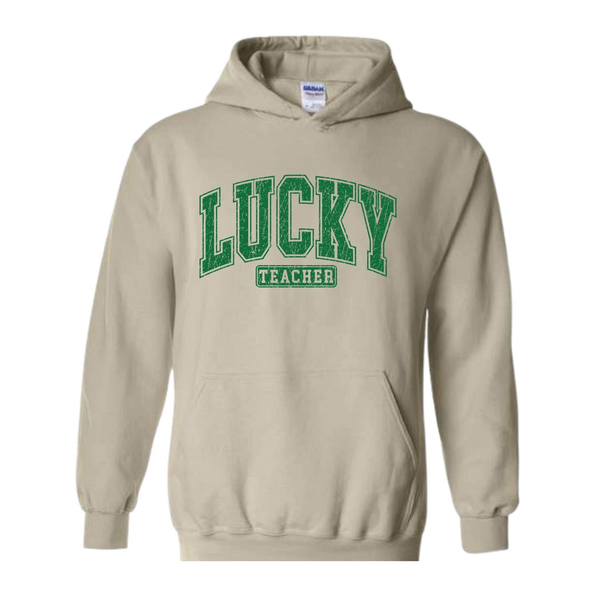 Lucky Teacher Hoodie, Teacher Hoodie, St Patrick Day Hoodie, Lucky Hoodie, Teacher Gift, Irish Hoodie, Clover Hoodie