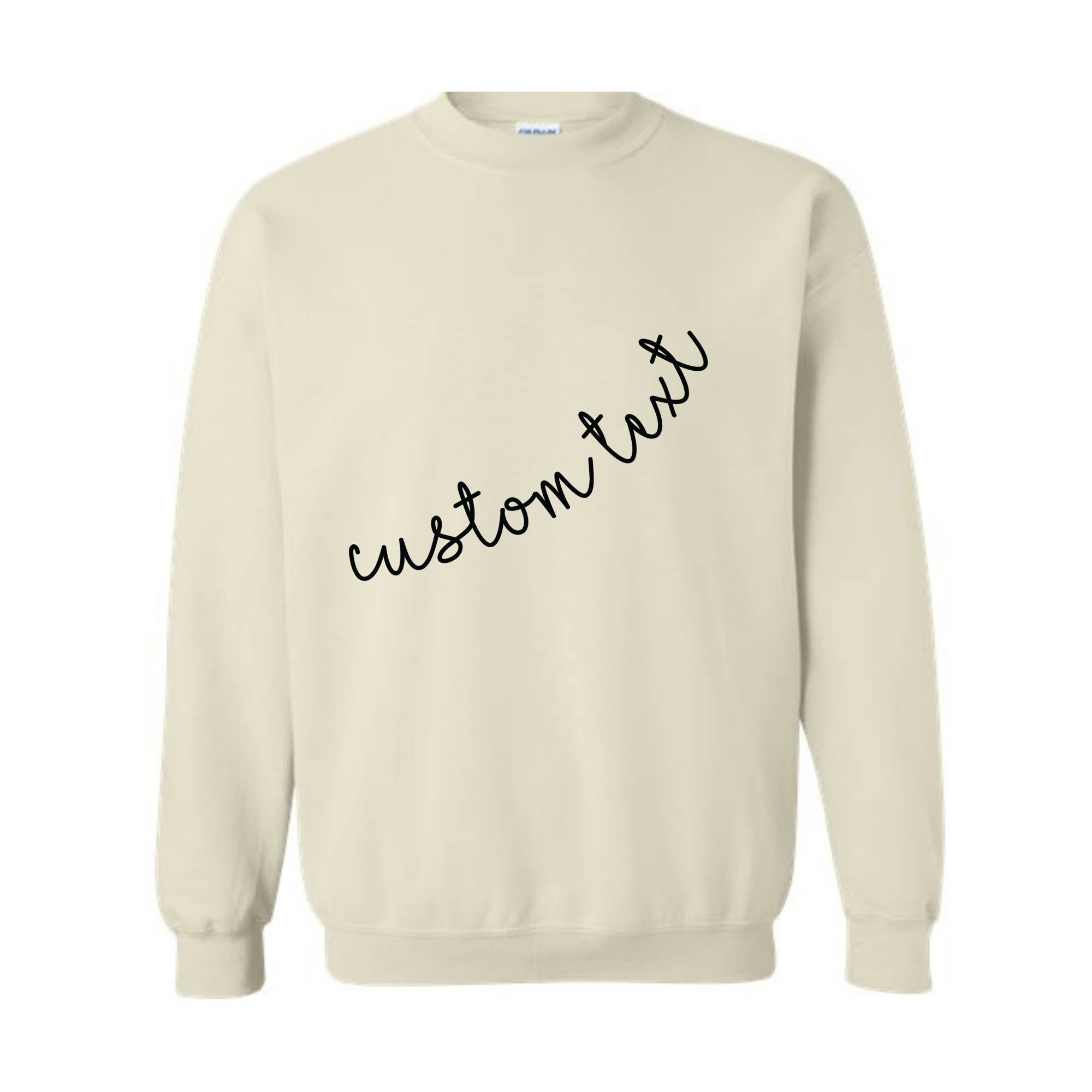 Custom Text Sleeve Sweatshirt, Your Custom Text Sweatshirt, Custom Text Hoodie, Personalized Sweatshirt