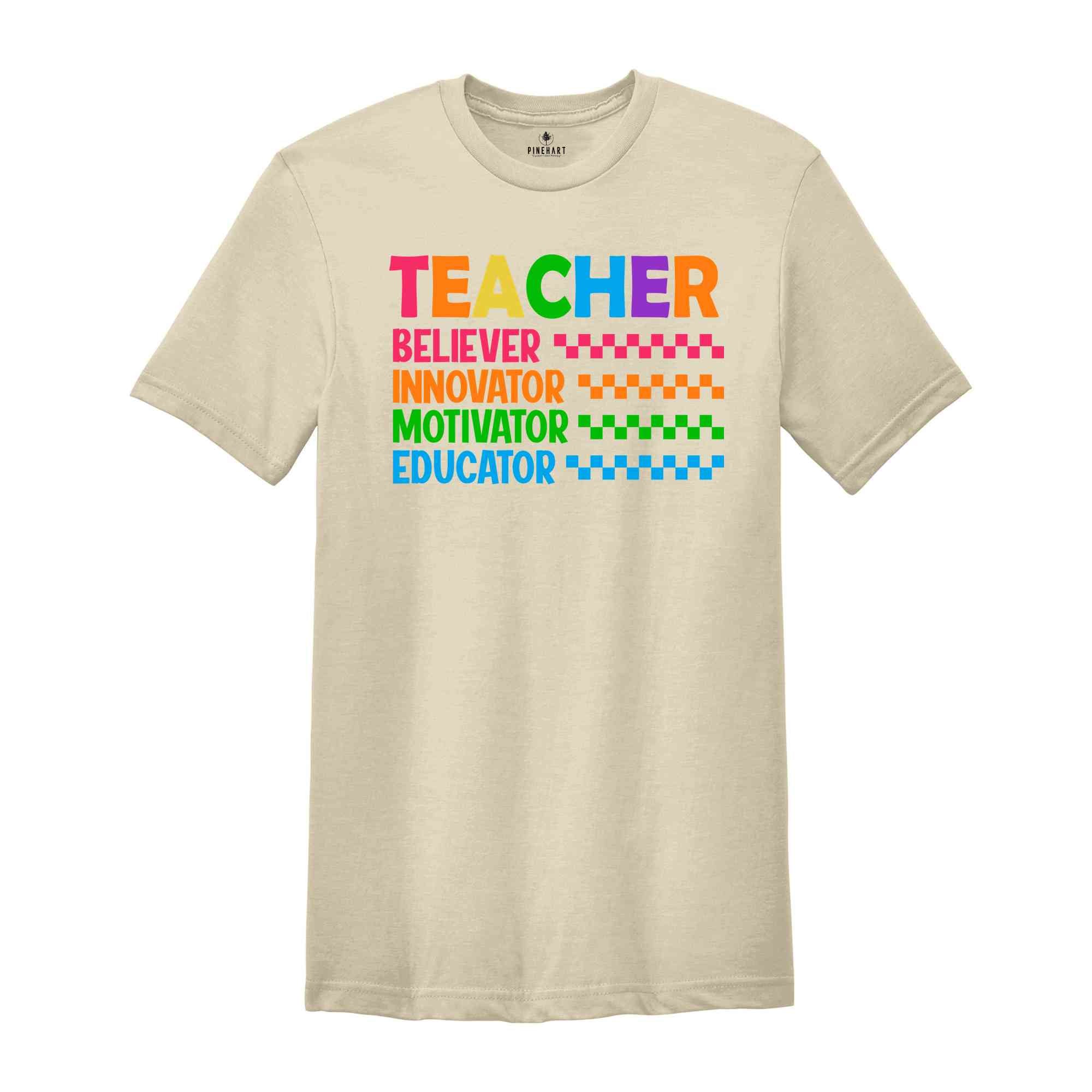 Teacher Believer Innovator Motivator Educator Shirt, Teacher Appreciation, Teacher Life Shirt, Teacher Life Shirt, Teacher Gift