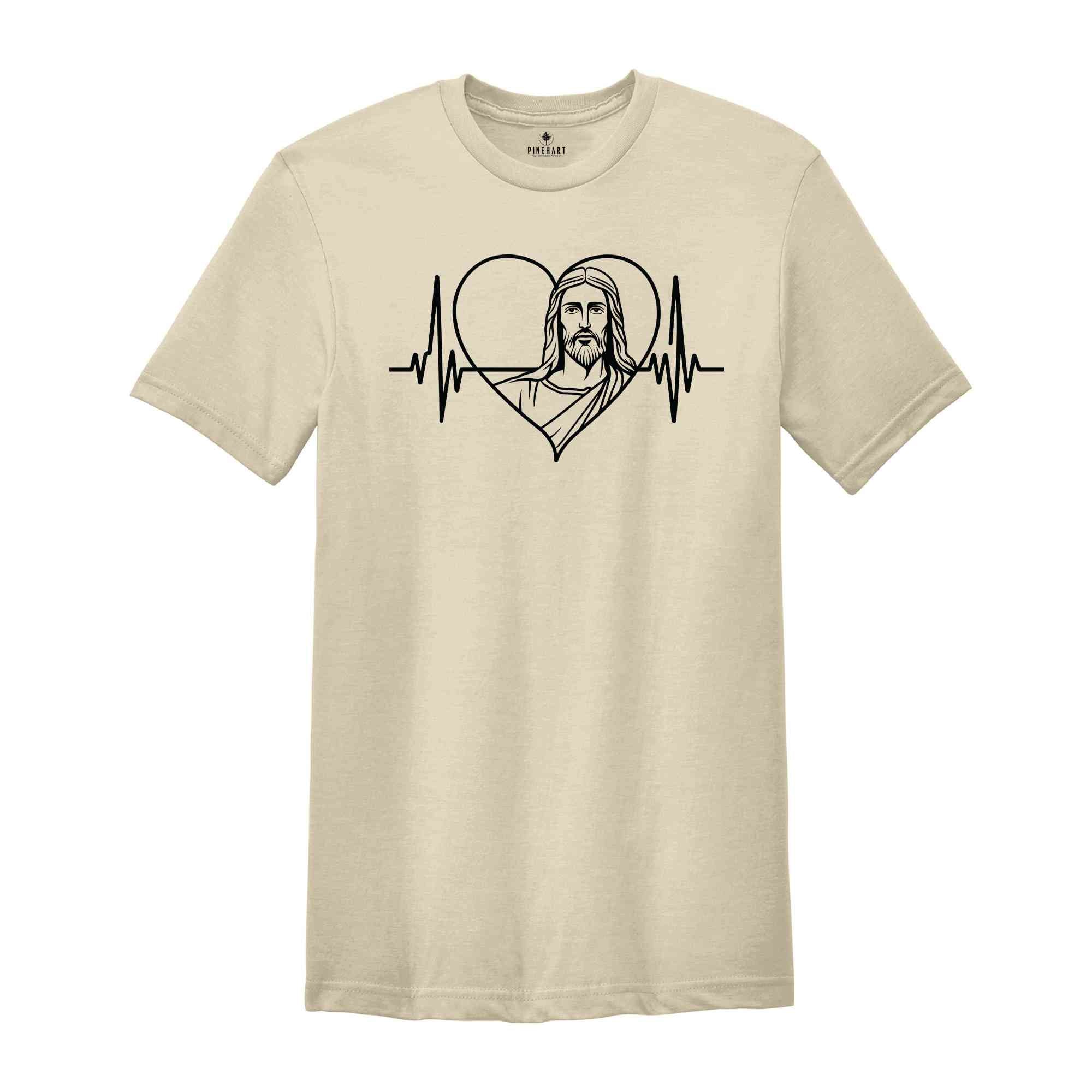 Jesus Heartbeat Shirt, Christian T-Shirt, Religious Shirts, Shirt For Christian, Prayer T-Shirt, Faith Shirt,