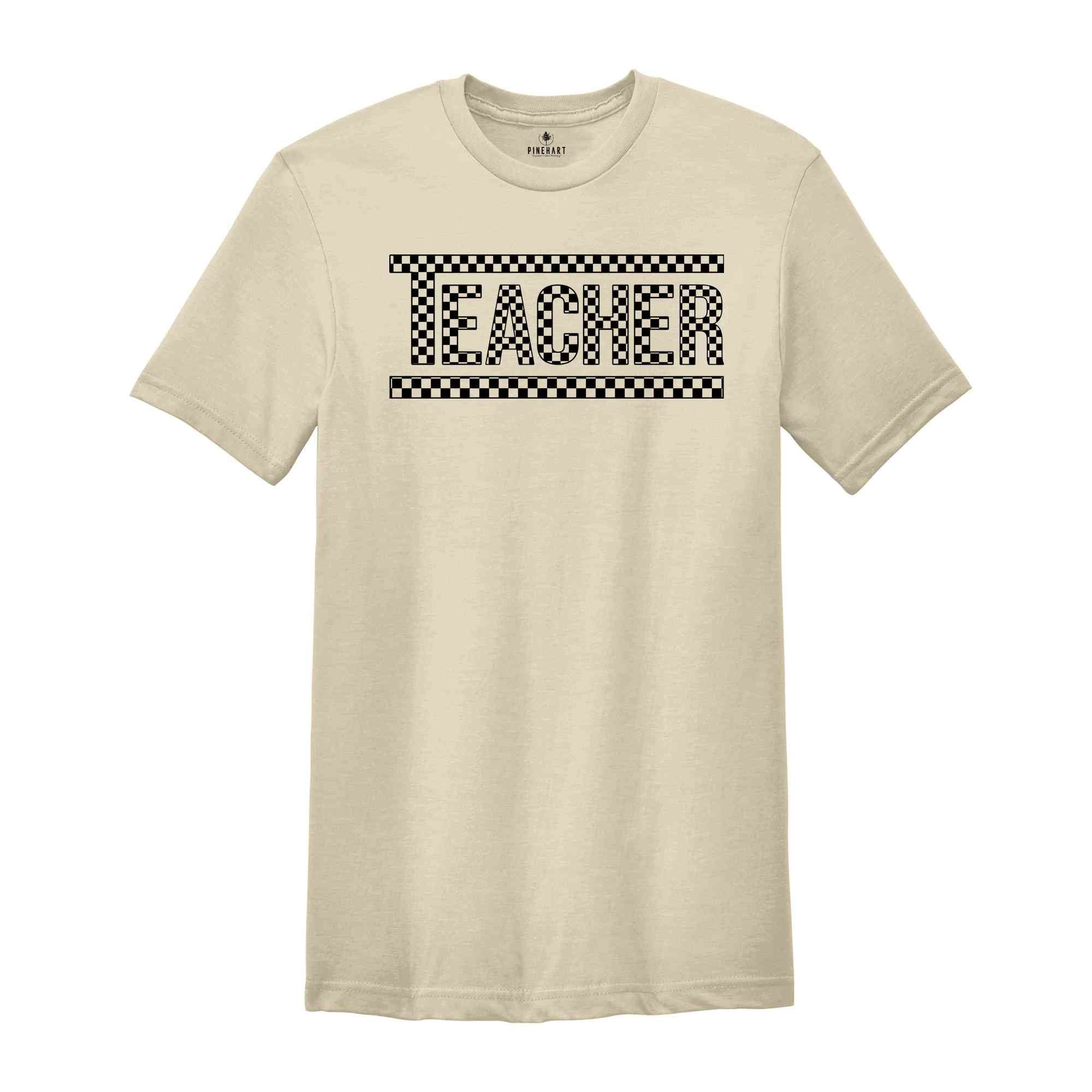 Retro Teacher Shirt, Checkered School Shirt, Retro Back to School Shirt, Checkered Shirt, Teacher Shirt, First Day of School Shirt