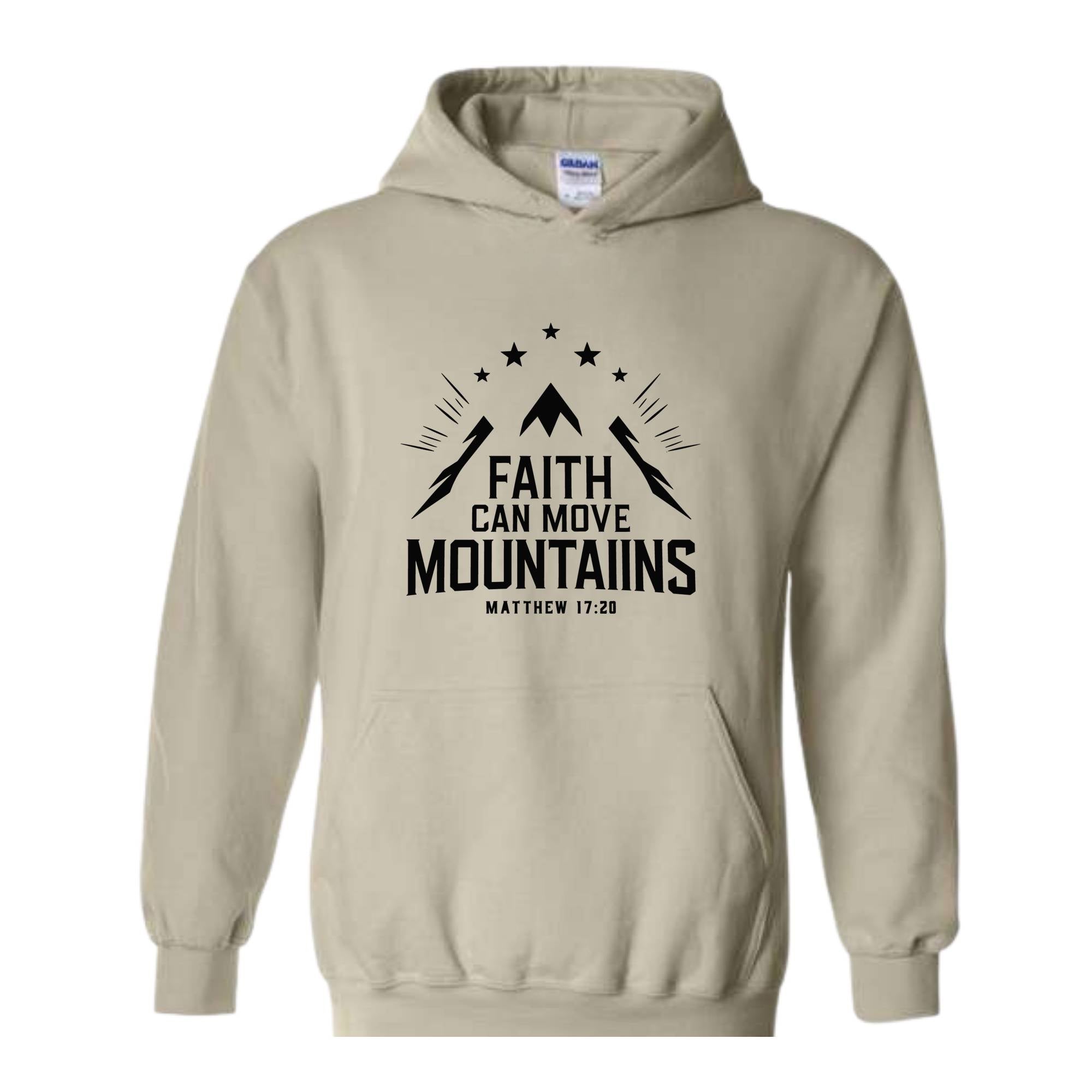 Religious Faith Can Move Mountains Sweatshirt, Faith Hoodie, Bibble Hoodie, Bible Verse Sweatshirt, Christian Sweatshirt, Religious Sweatsh