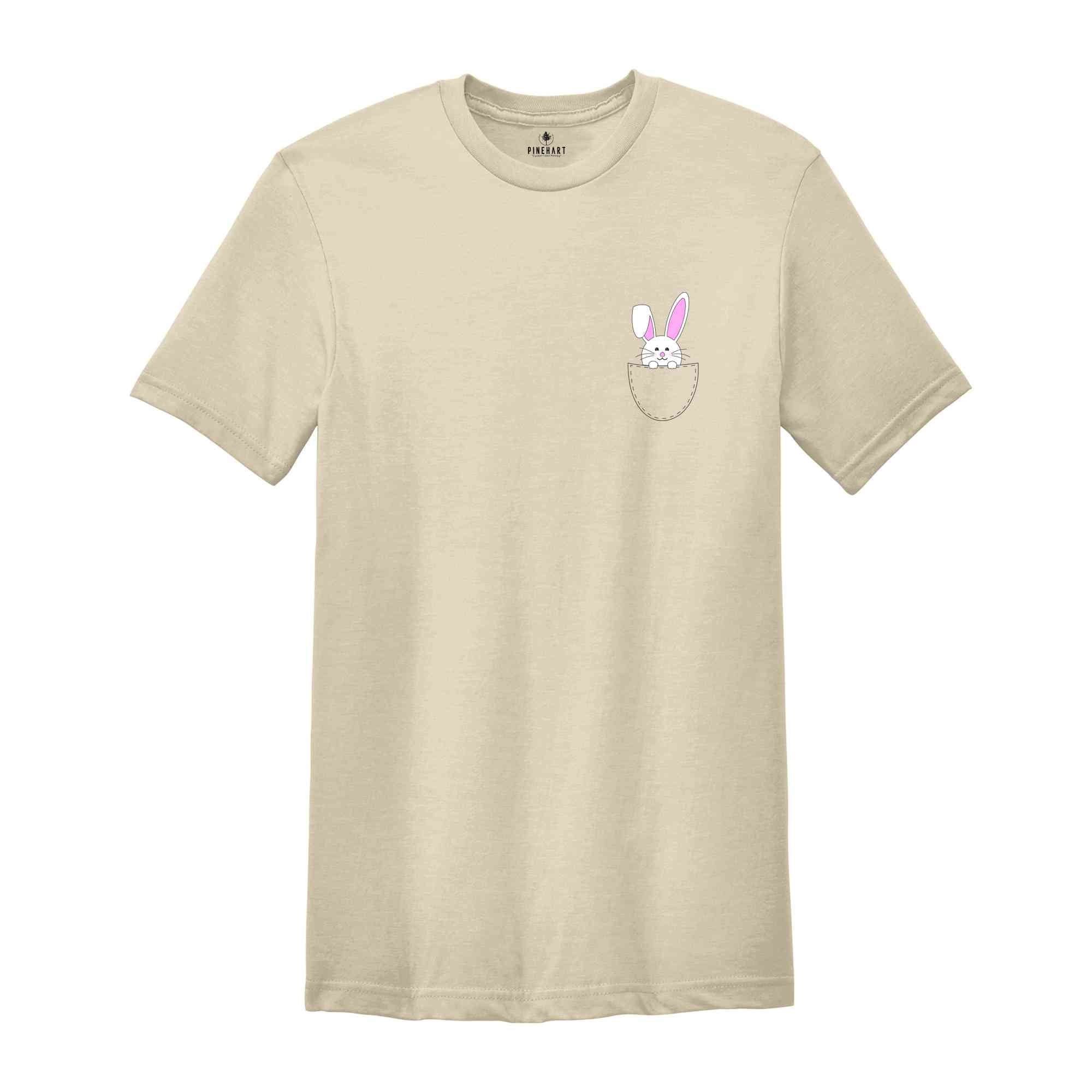 Pocket Bunny Shirt, Easter Shirt, Cute Easter Shirt, Easter Bunny Shirt, Happy Easter Shirt, Bunny Shirt