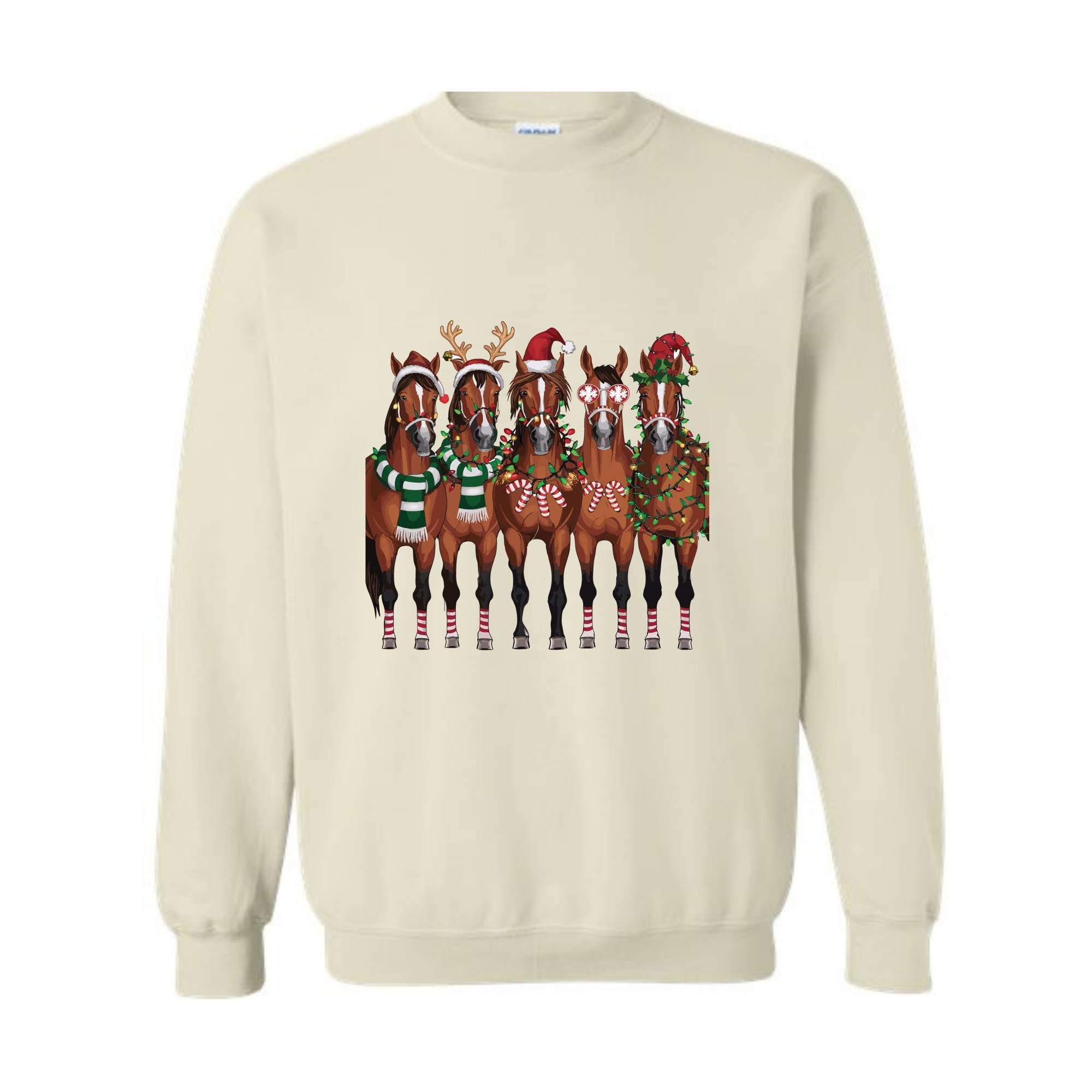 Horse Christmas Sweatshirt,Horse Christmas Shirt For Women, Funny Animals Christmas Sweatshirt, Farm Lover Gift, Funny Christmas Shirt