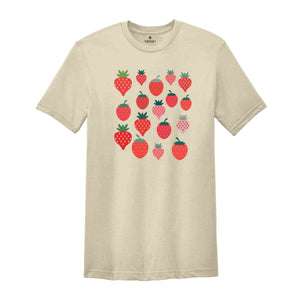 Strawberries Shirt, Strawberry Shirt, Garden Shirt, Fruits Shirt, Cute Strawberry Shirt, Botanical Shirt, Cottagecore Shirt