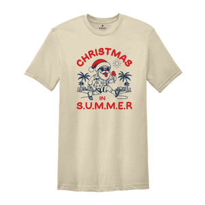 Christmas In Summer Shirt, Beach Christmas Tee, Xmas Vacation Tee, Summer Xmas Shirt, Summer Vibe Shirt, Summer Santa Shirt