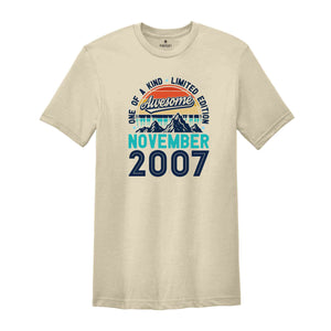 One Of A Kind Limited Edition Birthday 2007 Shirt, 17 Years Old Shirt, Birthday Party Shirt, Birthday Shirt, Family Birthday Party