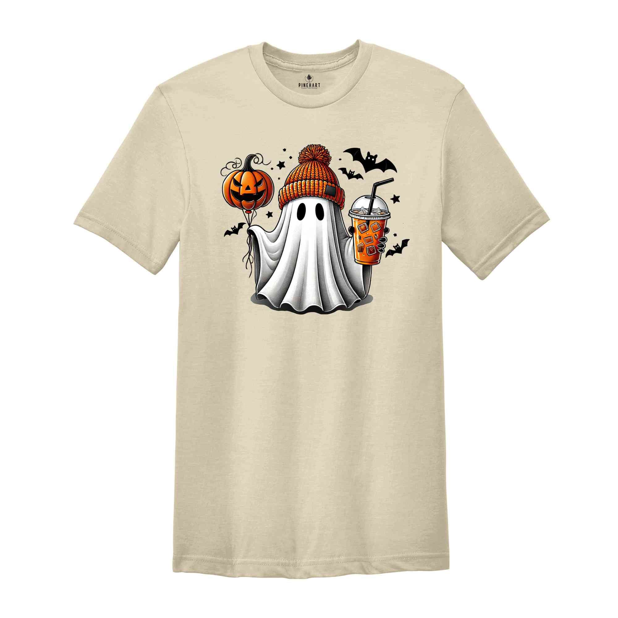 Ghost Coffee Halloween Shirt, Coffee Shirt, Pumpkin Shirt, Pumpkin Head, Boo Shirt, Spooky Season Shirt, Halloween Gift, Cute Halloween