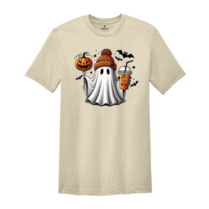 Ghost Coffee Halloween Shirt, Coffee Shirt, Pumpkin Shirt, Pumpkin Head, Boo Shirt, Spooky Season Shirt, Halloween Gift, Cute Halloween