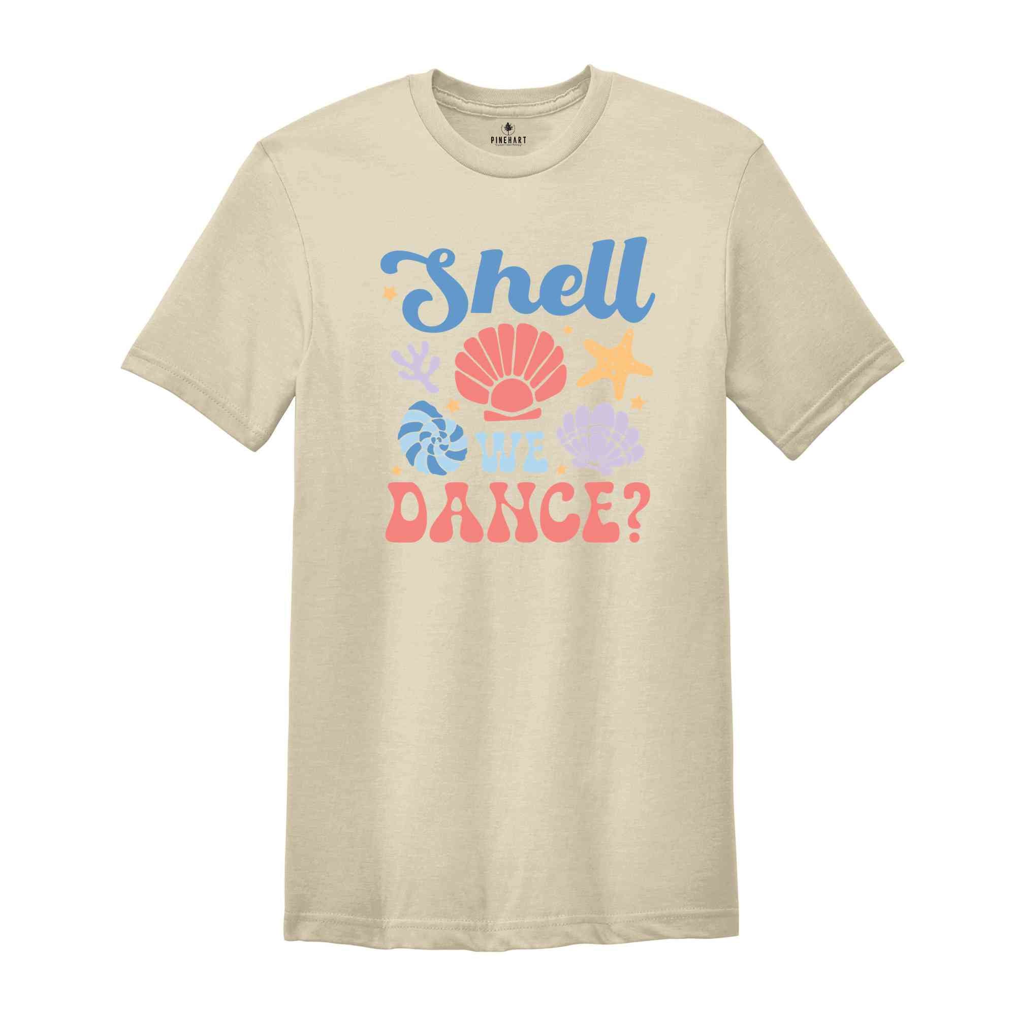 Shell We Dance Shirt, Summer Shirt, Retro Groovy Beach Shirt, Seashells Shirt, Vacation Shirt, Retro Summer Shirt, Beach vibes Shirt