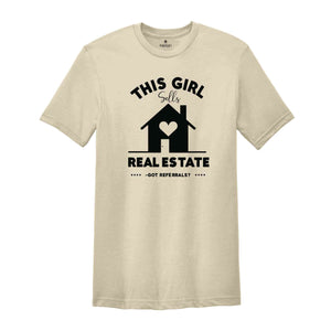 This Girl Sells Real Estate Shirt, Realtor Shirt, Ladies Realtor Shirt, Real Estate Shirt ,Gift for Real Estate Agent,Realtor,