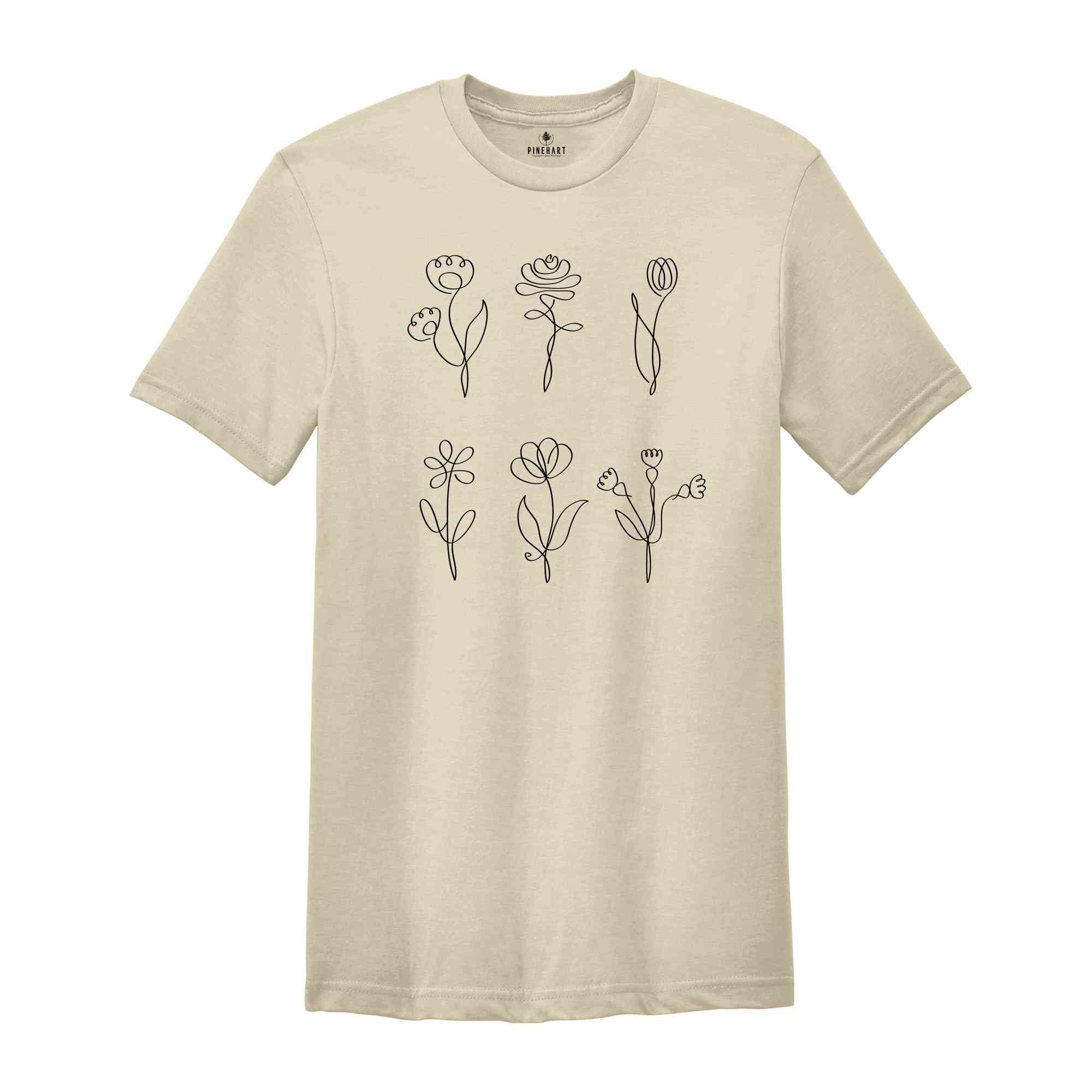 Botanical Floral Shirt, Wildflower Tee, Nature Lover Gift, Plant Mom Shirt, Ladies Shirts, Plant Lover Shirt, Dandelion Shirt