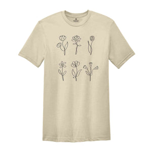 Botanical Floral Shirt, Wildflower Tee, Nature Lover Gift, Plant Mom Shirt, Ladies Shirts, Plant Lover Shirt, Dandelion Shirt