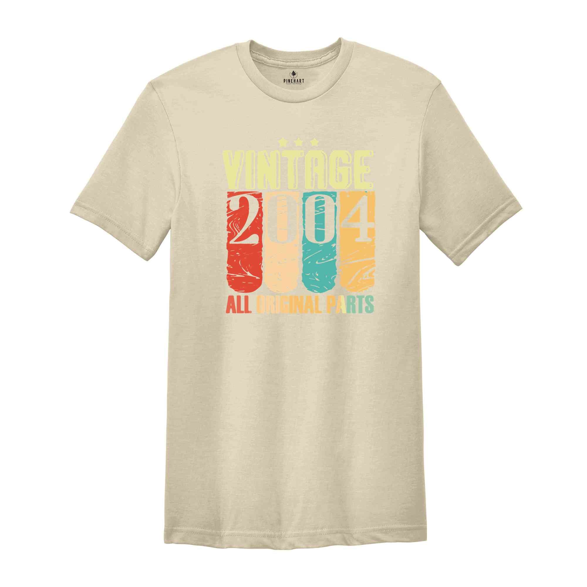 Vintage 2004 All Original Parts Shirt, Retro Vintage 2004 Shirt, Twentieth Birthday Gift, Vintage Original Parts Shirt