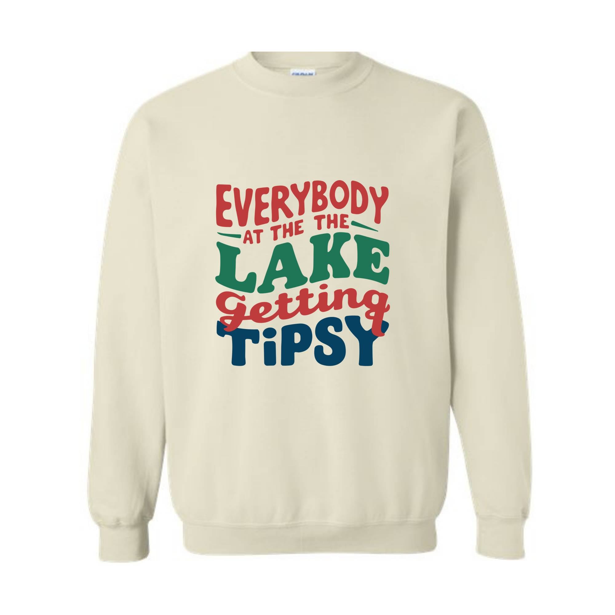 Everybody At The Lake Getting Tipsy Sweatshirt, Women's Lake Party Sweater, Girls Summer Camp Hoodie, Lake Camping Sweatshirt