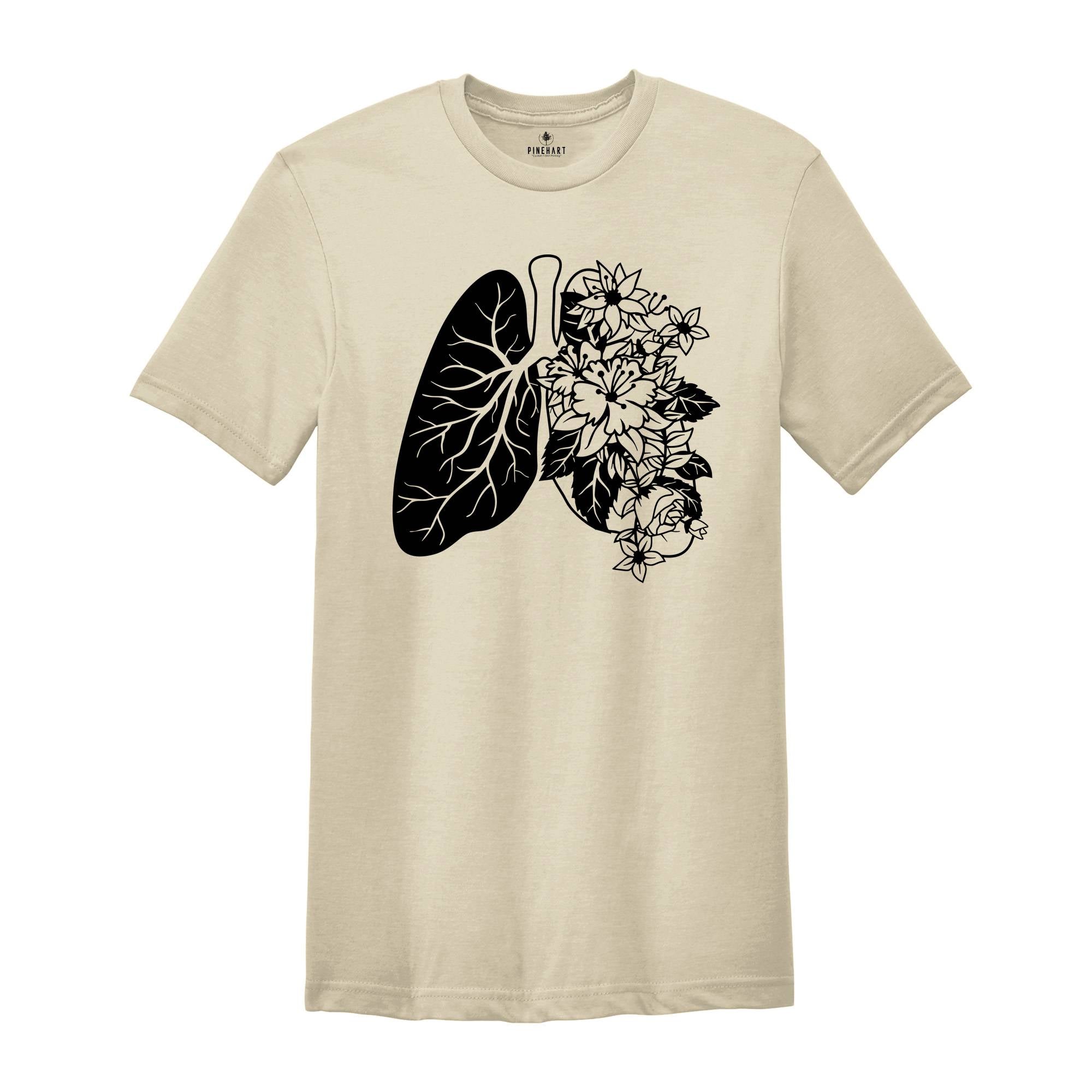 Floral Lungs Shirt, Respiratory Therapist Shirt, Lung Cancer Shirt, Floral Anatomy Shirt, Healthcare Shirt, Gift for Nurse