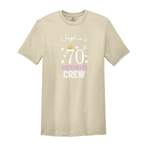 Custom Birthday Queen And Crew Shirt, Personalized 70th Birthday Queen T-Shirt, Birthday Queen Your Name On Shirt, Birthday Crew T-Shirt