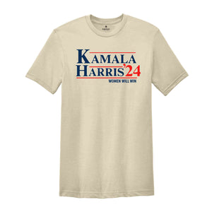 Kamala Harris 24, Women Will Win Shirt, President Kamala Harris 2024 Shirt, Madam President Kamala Harris Shirt