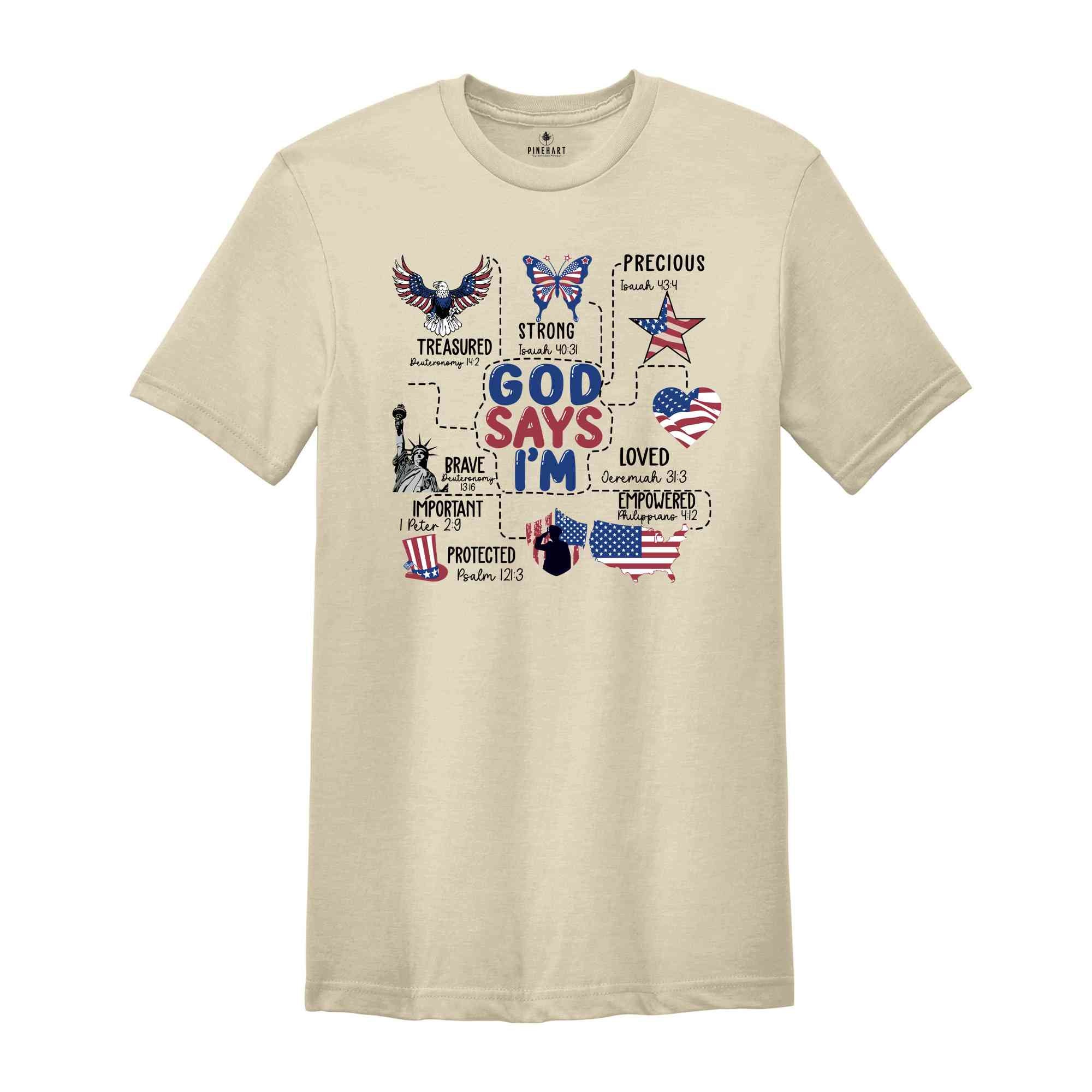 Coquette God Says I Am 4th of July Shirt, 4th of July Shirt, Christian Shirt , America Shirt, Blessed Shirt, Independence Day Tee