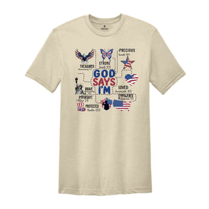 Coquette God Says I Am 4th of July Shirt, 4th of July Shirt, Christian Shirt , America Shirt, Blessed Shirt, Independence Day Tee